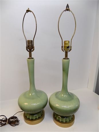 Mid-Century Ceramic Genie Bottle Lamps