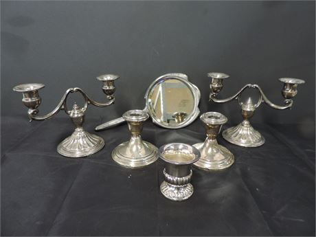 Sterling Silver Mirror / Sterling Silver Plate Vase