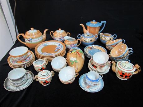 Large Misc. Vintage China Lot - Lusterware and Moriage Dragonware