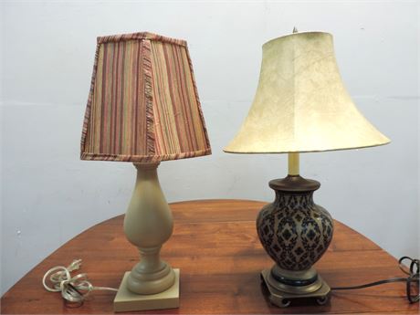 Traditional Wood and Ceramic Table Lamps
