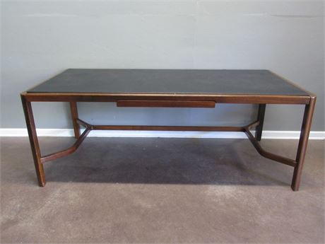 Large Wood Utility/Work Table/Desk with Vinyl Top