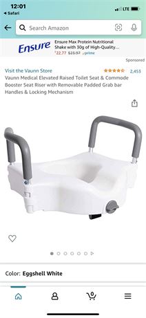 Vaunn Medical Locking Toilet Seat With Arms