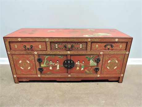 Asian Style Hand Painted Buffet / Server / Credenza