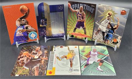 Shaquille O'Neal High End Insert and Rookie 7 Card Lot