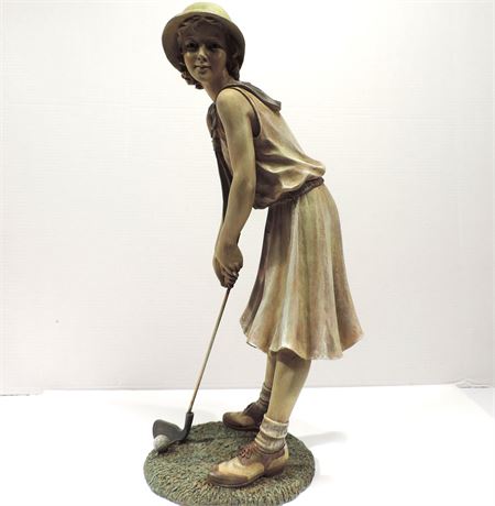 Large Lady Golfer Figurine
