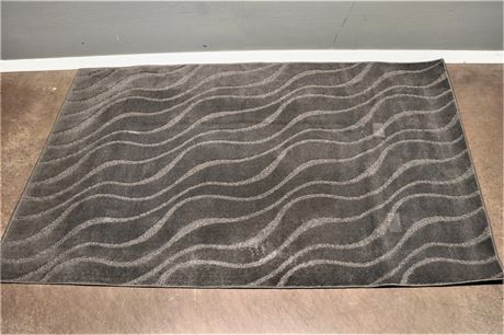 Gray Rug with Gray Waves