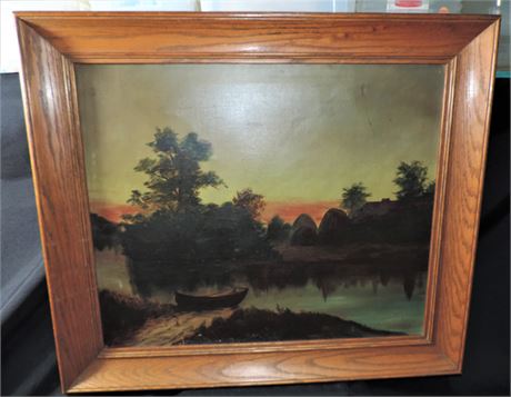 Signed Original Oil Painting / Sunset on the Water