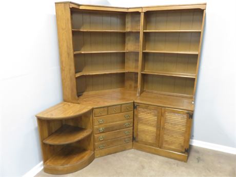 ETHAN ALLEN 5-Piece Corner Bookshelf Hutch Cabinet