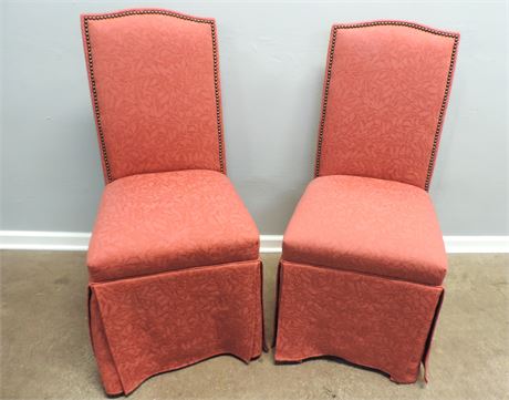 Pair of Skirted Parsons Chairs