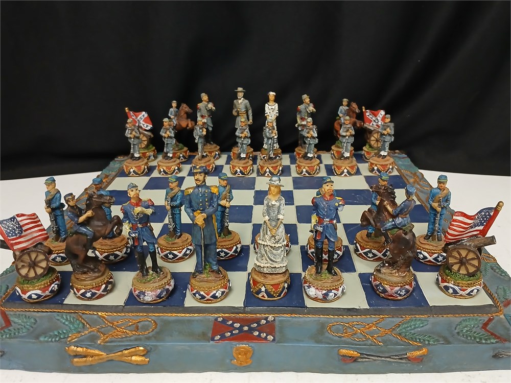 Transitional Design Online Auctions - Hand-painted Civil War-themed ...