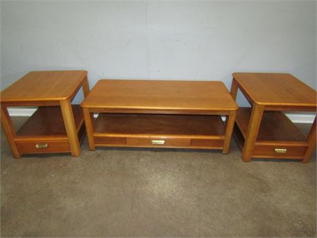 Broyhill Vintage Coffee Table with Matching End Tables