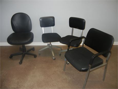 Black Office Chairs, Set of 4