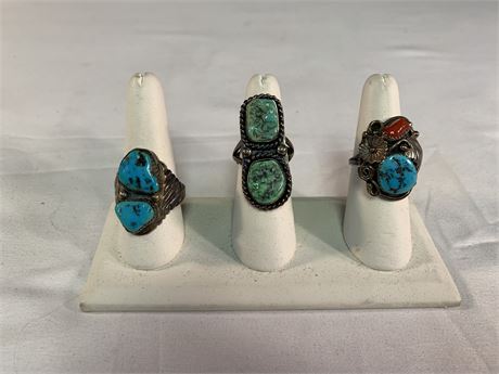 Three Turquoise Rings with Some Markings