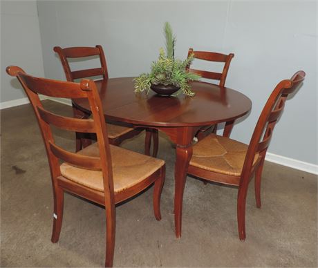 Vintage KNOB CREEK Dining Table / Four Rattan Chairs