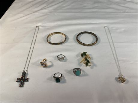 Lot of Costume Jewelry including Sterling Silver