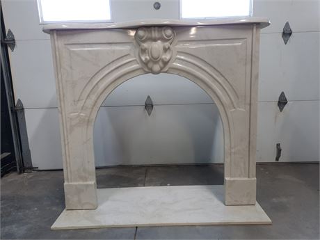 White Marble Fireplace Frame