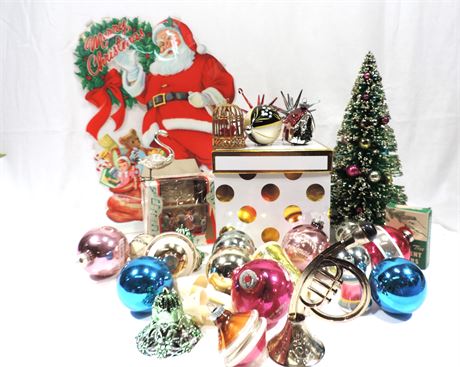 Vintage Shiny Bright and Bradford Plastics Christmas Ornaments and Decorations