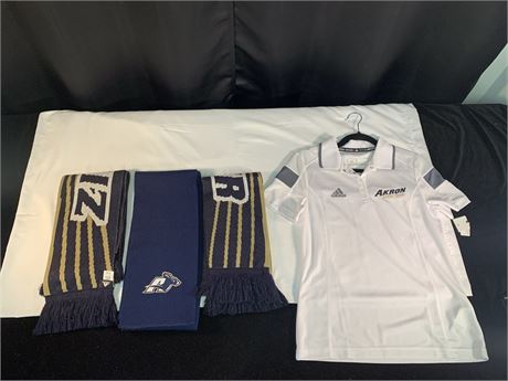 Akron University Zips Scarves/Golf Shirt Spirit Wear