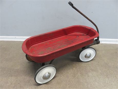 Vintage Red Metal Wagon