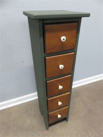 Hand-Painted 5-Drawer Cabinet Stand