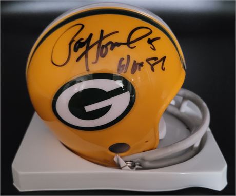 Paul Hornung Green Bay Packers Signed Throwback Mini Helmet (d:2020)