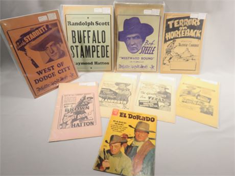 Vintage 1930s Saturday Matinee Cowboy Serial Movie Posters