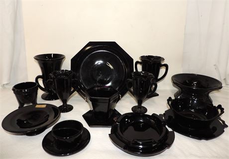 Vintage Black Amethyst Tableware
