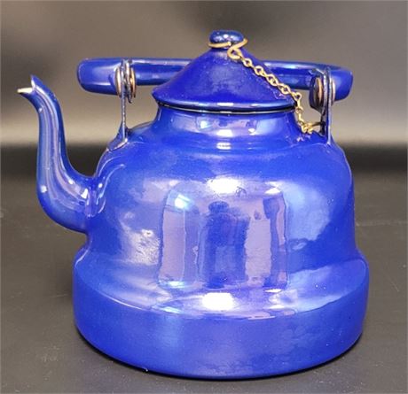 Vintage Blue Enamel Tea Pot