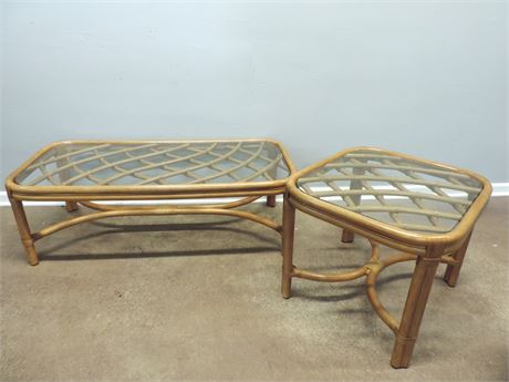 Set of Bamboo Style Tables