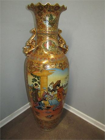 Vintage Asian Satsuma Style Vase