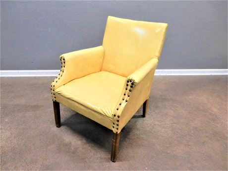 Vintage Vinyl Accent Chair with Nail Head Trim