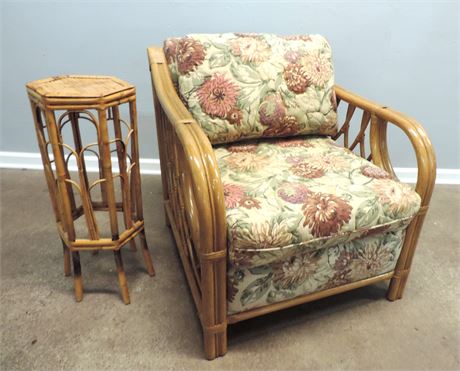 Patio / Sunroom Bamboo Style Chair / Table