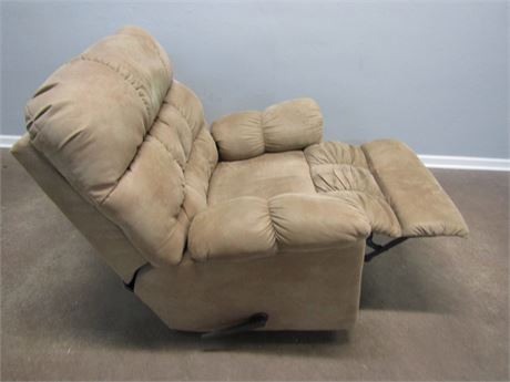 Large Brown Overstuffed Reclining Chair