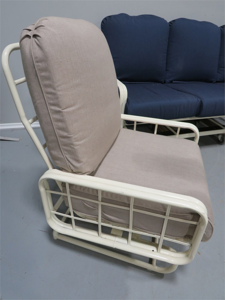 Transitional Design Online Auctions MidCentury Patio Glider Seating