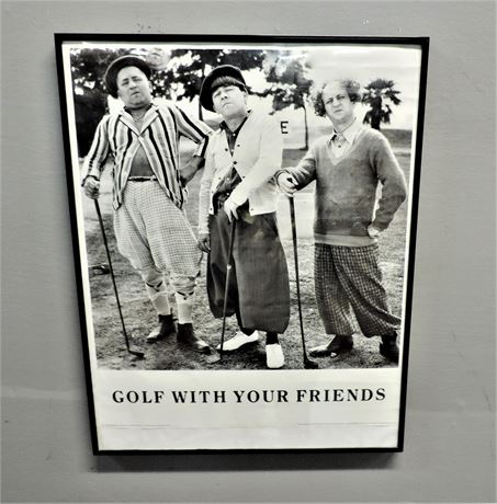 Three Stooges Golf With Your Friends Poster Framed