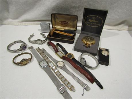 Antique Watches & Razor