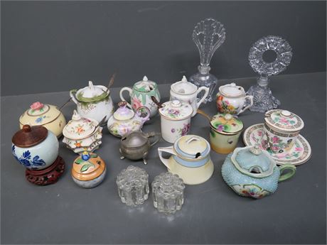 Asian Porcelain Sugar Bowls & Glass Tableware