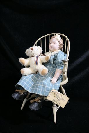 Miss Fannie Turgeon's Vintage Style Bear/Doll Female/Girl / Figure Sign/Date Lot