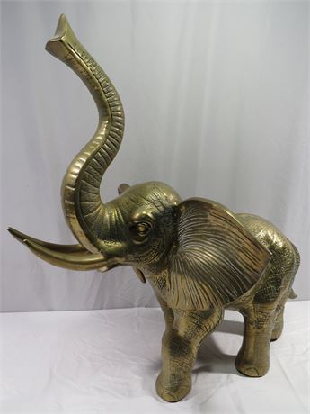 Large Brass Elephant Sculpture