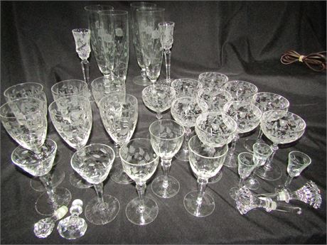 Large Etched Glass Collection