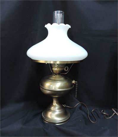 Glass & Brushed Gold Table Lamp