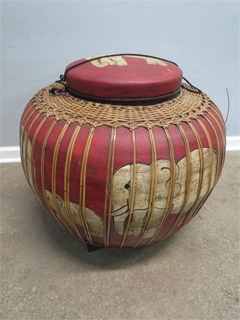 Indonesian Bamboo Lidded Basket