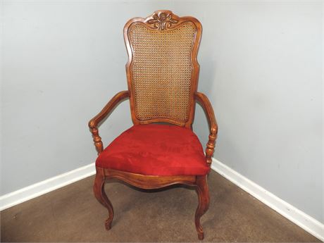 Cane Back Upholstered Accent Chair