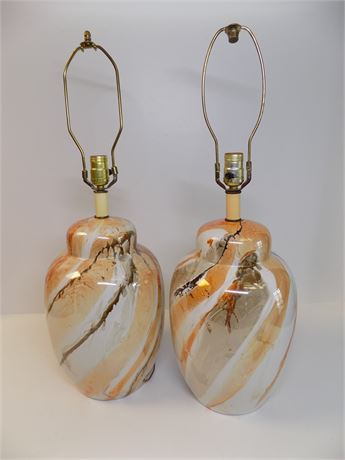 Mid-Century Glazed Ceramic Lamps