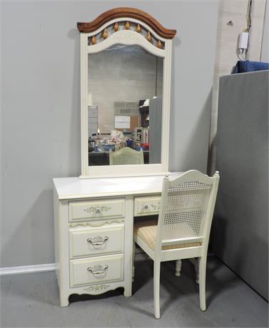 Solid Wood Painted Vanity / Chair / Mirror