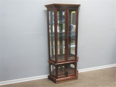 Lighted Curio Display Cabinet with Glass Shelves