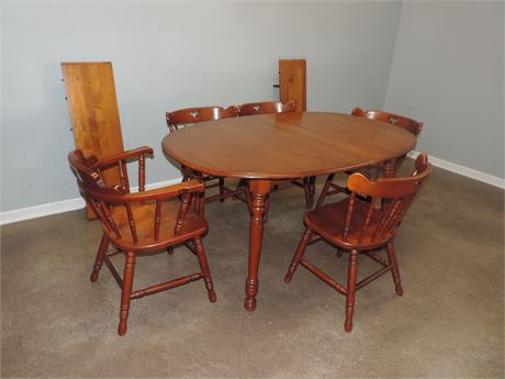 Vintage TELL CITY CHAIR COMPANY Dining Table / 5 Chairs