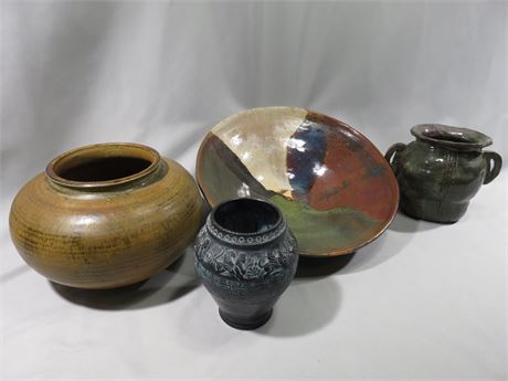 Artisan / Raku Pottery Lot