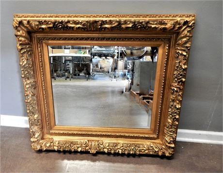 Vintage Ornate Gold Tone Framed Mirror