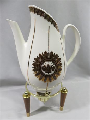 Mid-Century Georges Briard Coffee Pot w/Heating Stand